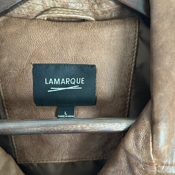Lemarque motorcycle jacket Size L cognac brown genuine leather - Picture 3 of 4